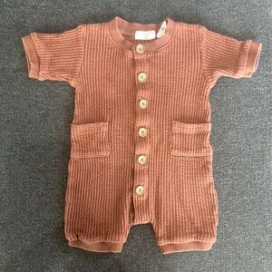 Jamie Kay Organic Cotton Waffle Knit Romper, Sz 1 year